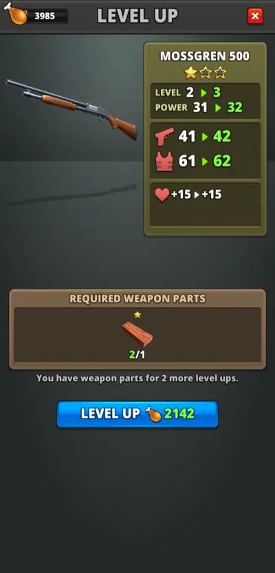 weapon leveling puzzle combat