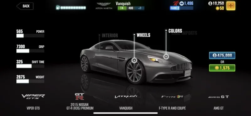 aston martin vanquish csr racing 2