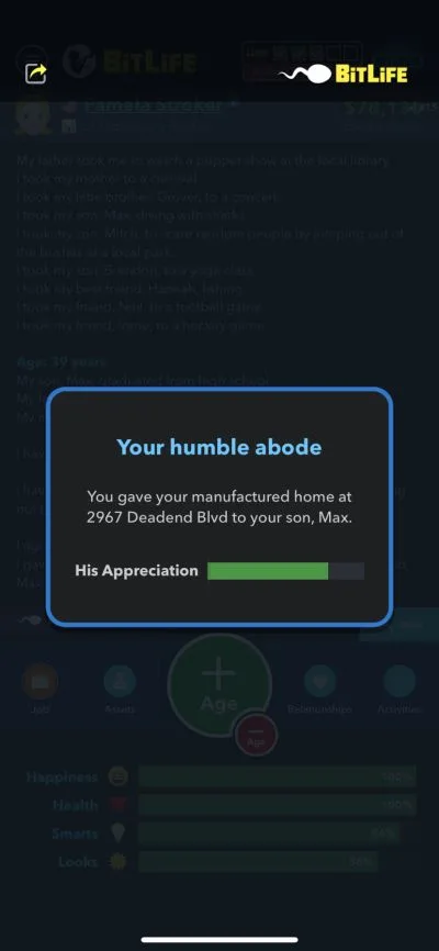 giving home to a child in bitlife