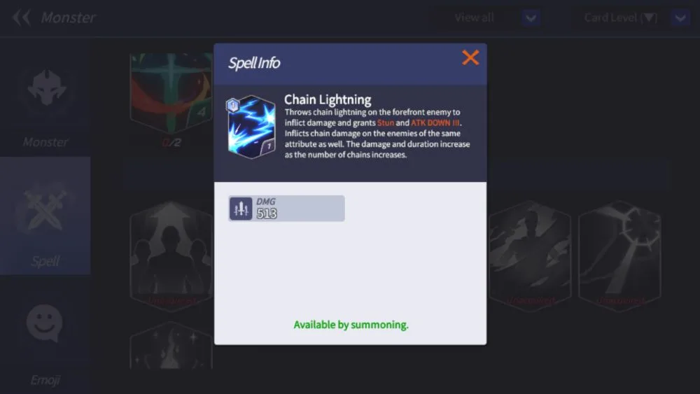 chain lightning summoners war