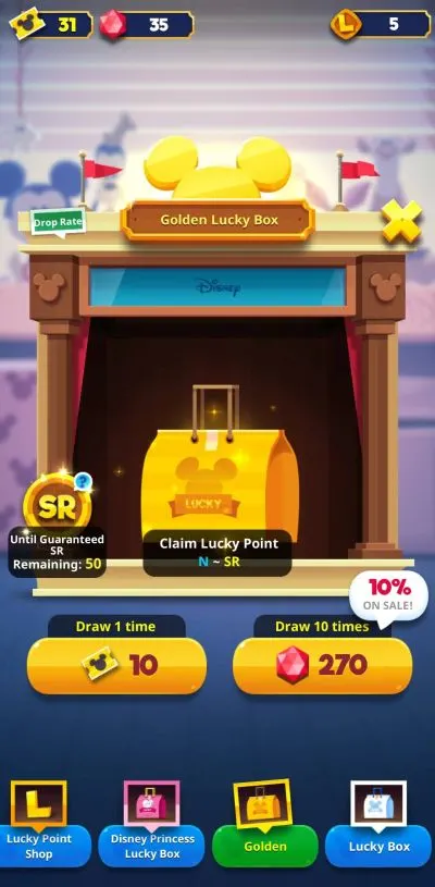 disney pop town golden lucky box