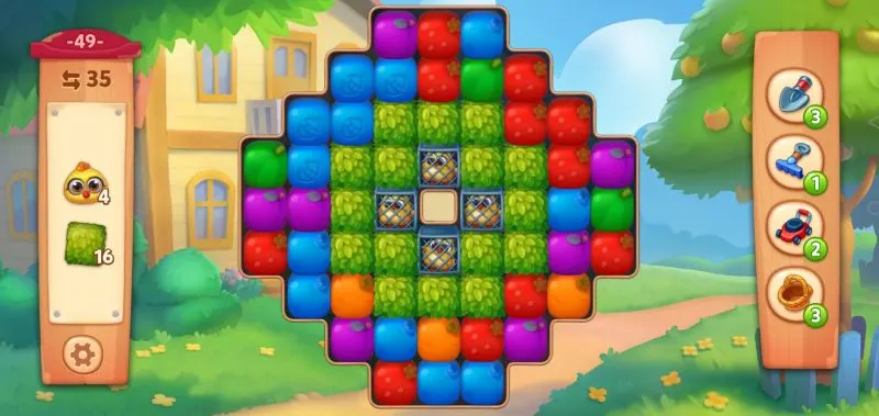 solving puzzles from the bottom in farmscapes