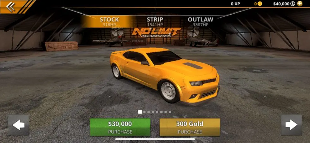 purchasing a car in no limit drag racing 2
