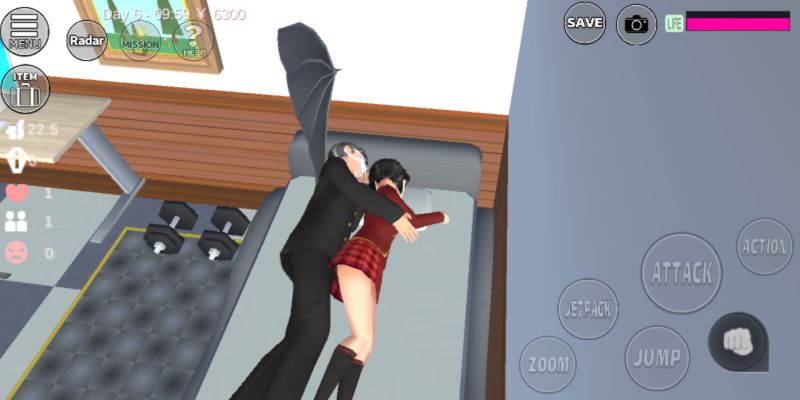 hugging in sakura school simulator
