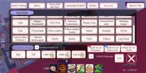 sakura school simulator settings