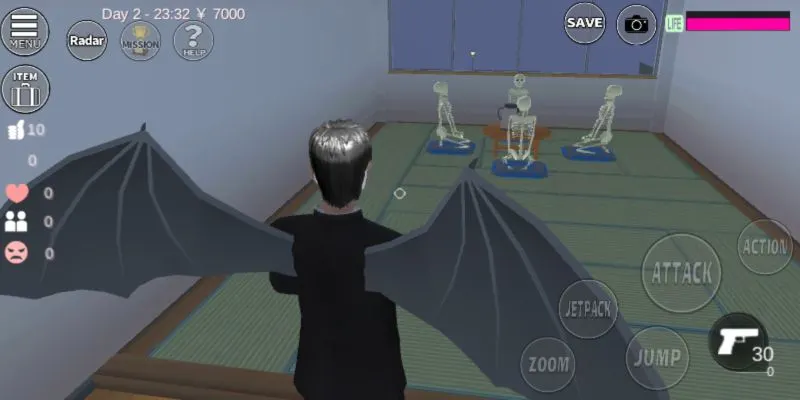 skeletons in sakura school simulator