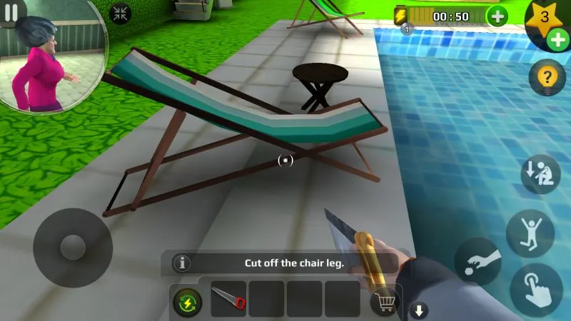 scary teacher 3d chair pool