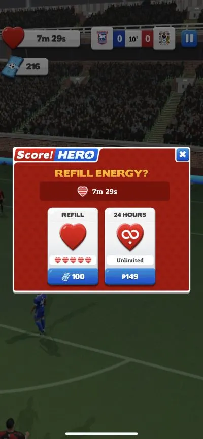 score! hero 2 energy refill