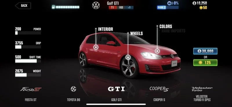 volkswagen golf gti csr racing 2