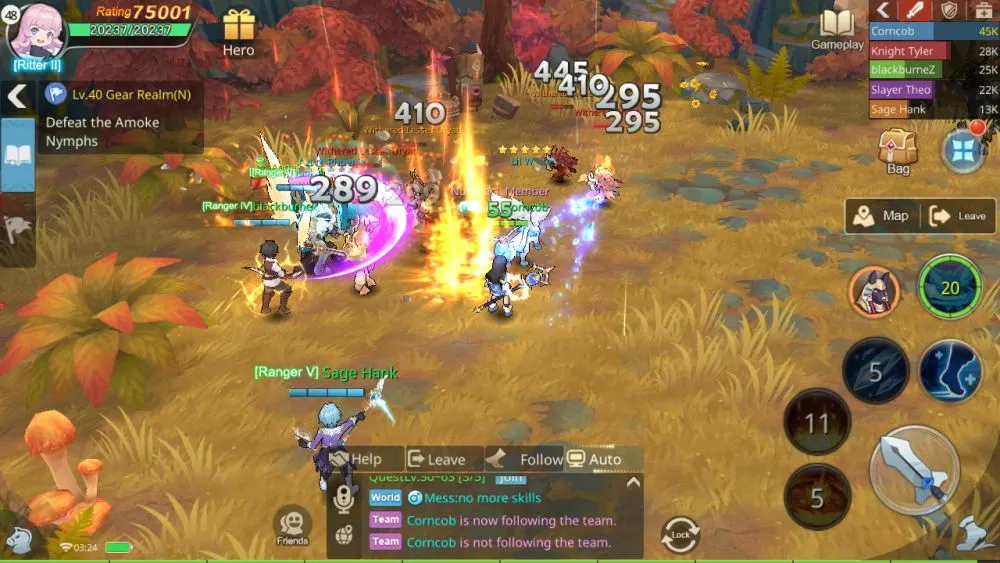 auto combat in guardians of cloudia