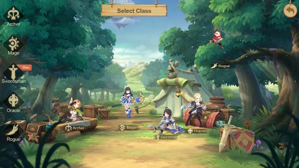 selecting a character in guardians of cloudia