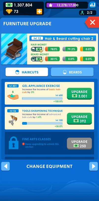 furniture upgrade idle barber shop tycoon