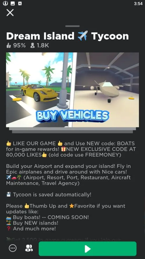 roblox dream island tycoon codes step 1