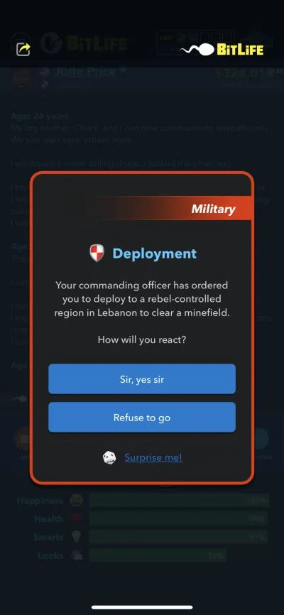 military deployment in bitlife