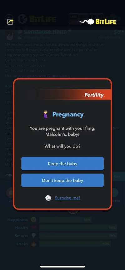 pregnancy in bitlife