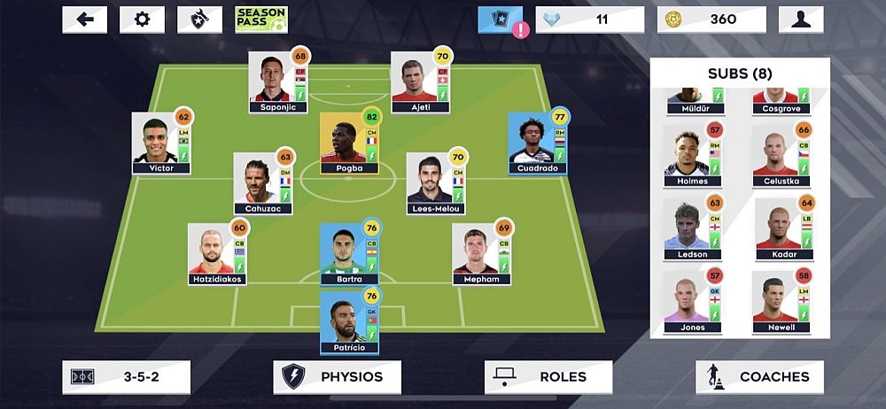 dream league soccer 2021 3-5-2 formation