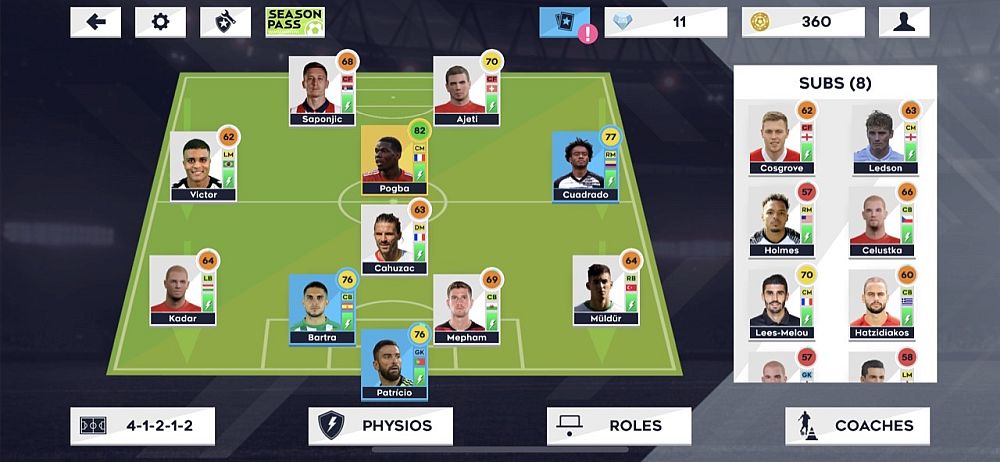 dream league soccer 2021 4-1-2-1-2 formation
