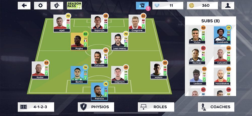 dream league soccer 2021 4-1-2-3 formation