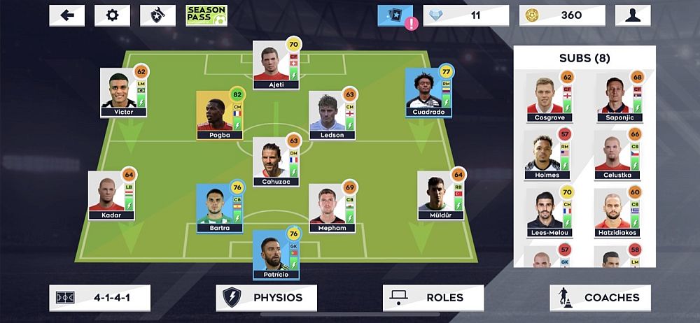 dream league soccer 2021 4-1-4-1 formation