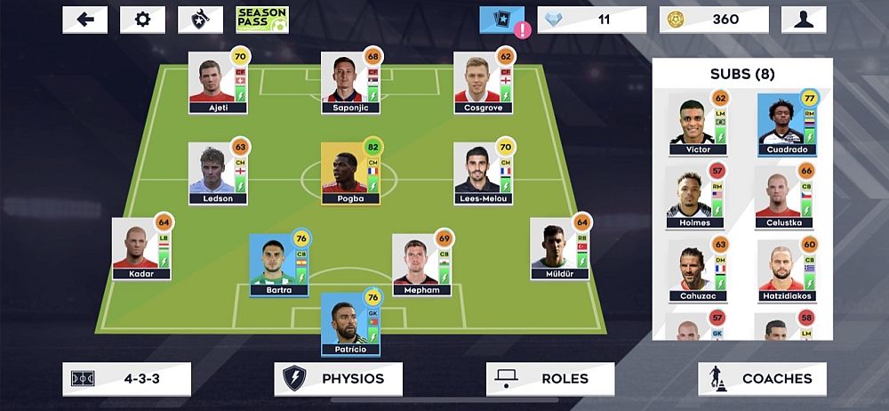 dream league soccer 2021 4-3-3 formation
