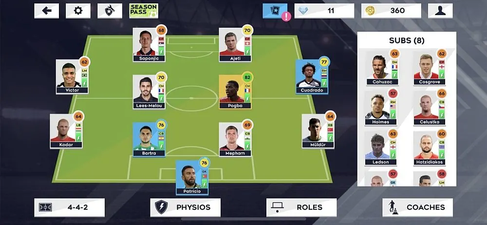 dream league soccer 2021 4-4-2 formation