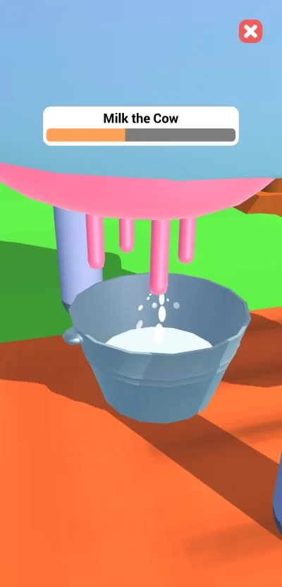 farm land milk the cow mini game