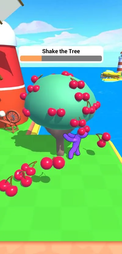 farm land shake the tree mini game