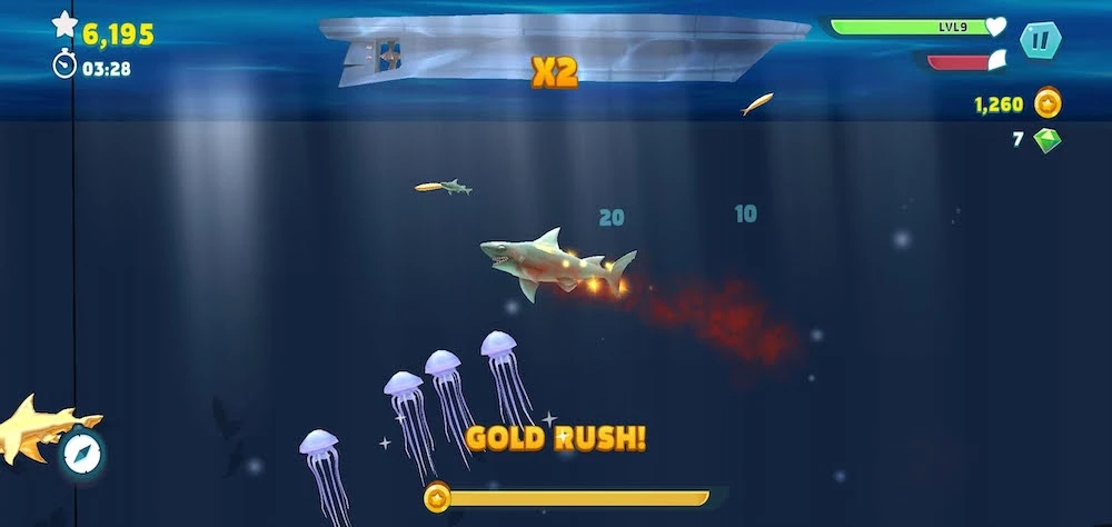 hungry shark evolution gold rush