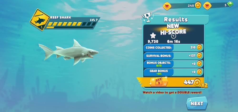 hungry shark evolution high score