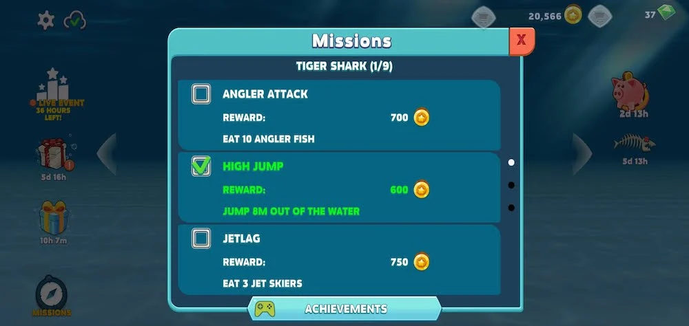 hungry shark evolution missions
