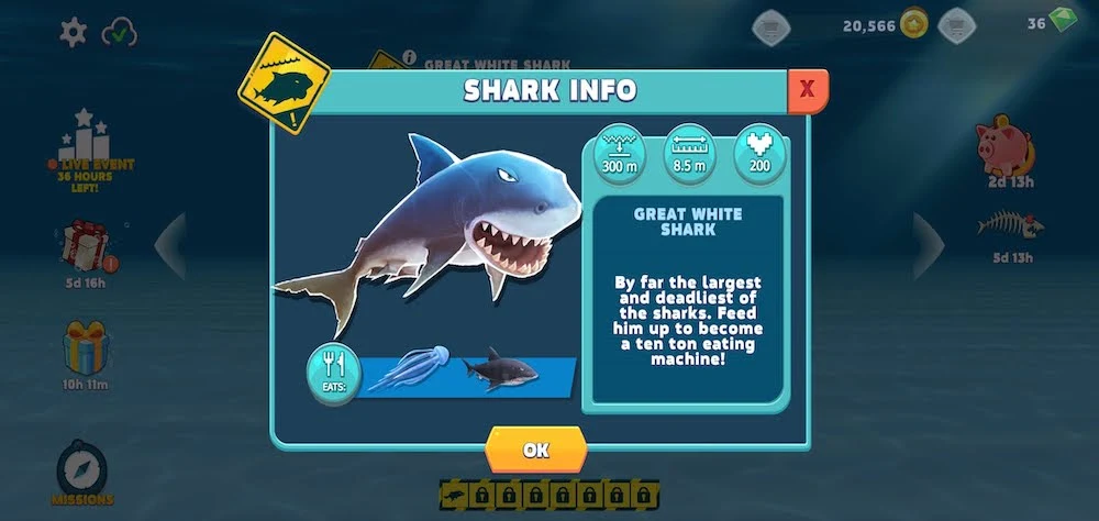 hungry shark evolution shark info
