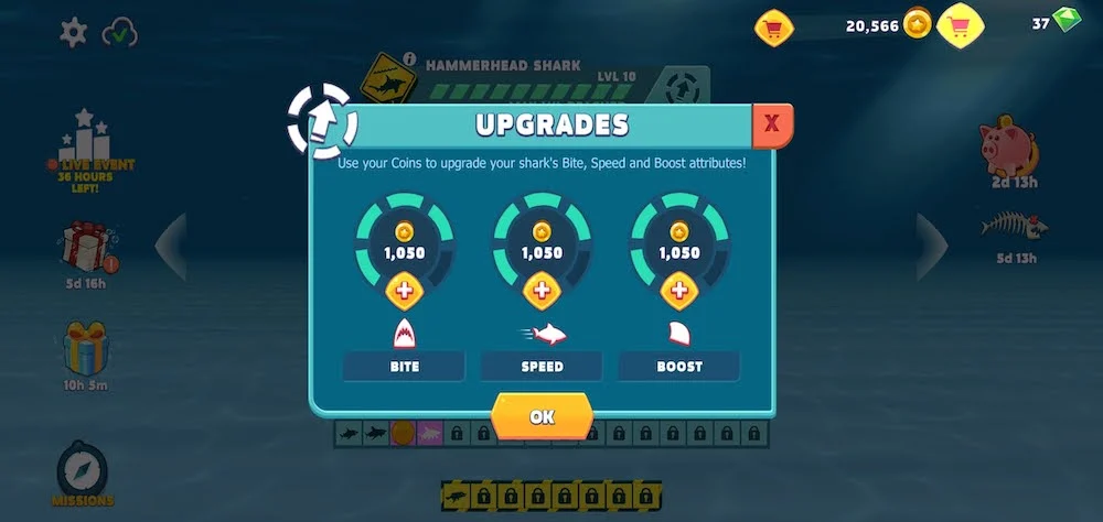 hungry shark evolution upgrades