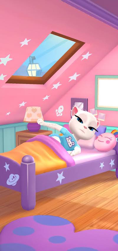 going to bed in my talking angela 2