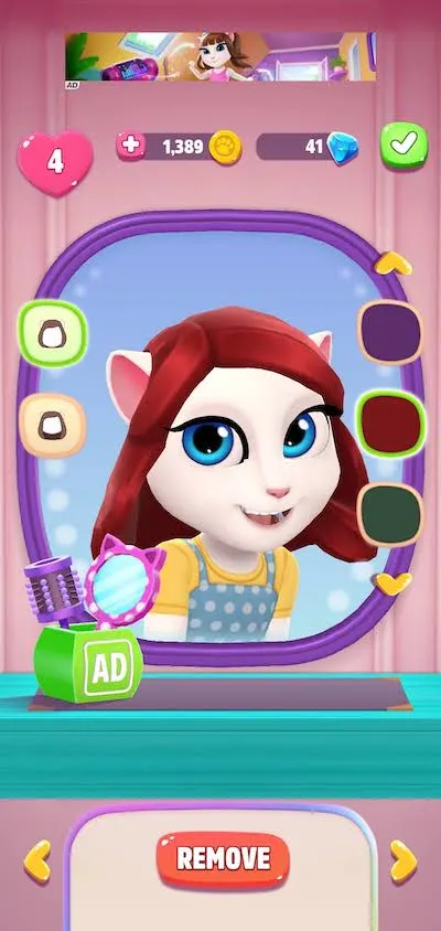 my talking angela 2 hairstyle