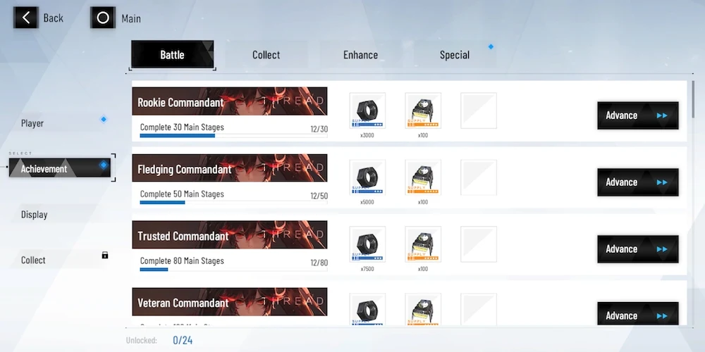 punishing gray raven achievements
