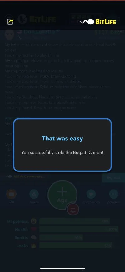 bitlife bugatti chiron