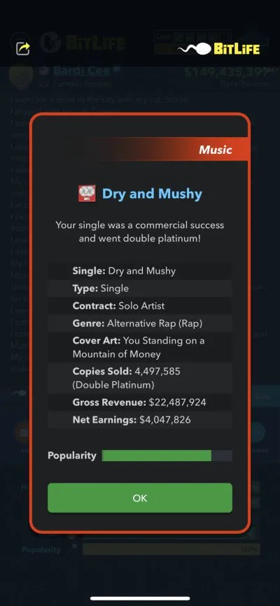 double platinum single in bitlife