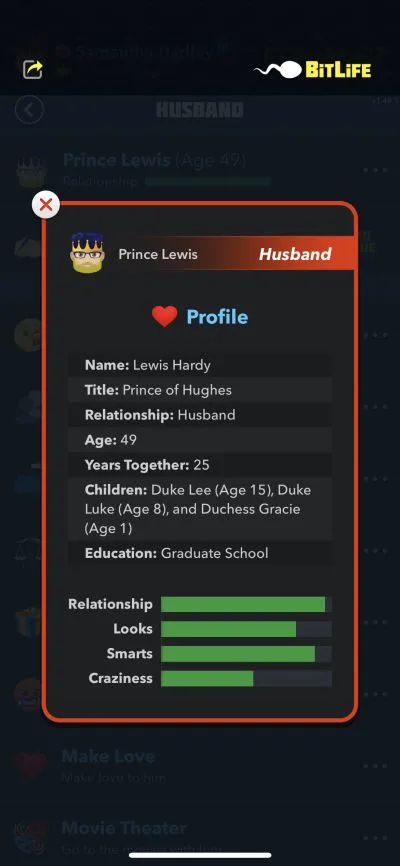 husband profile in bitlife