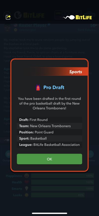 basketball draft in bitlife