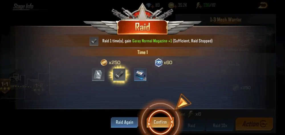 contra returns raid