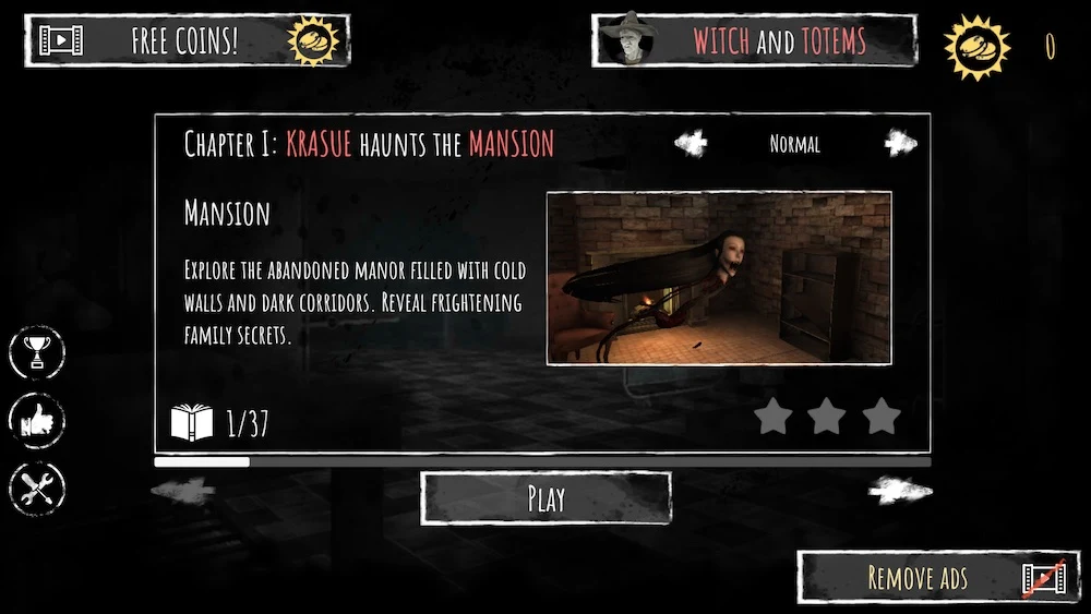 eyes the horror game menu