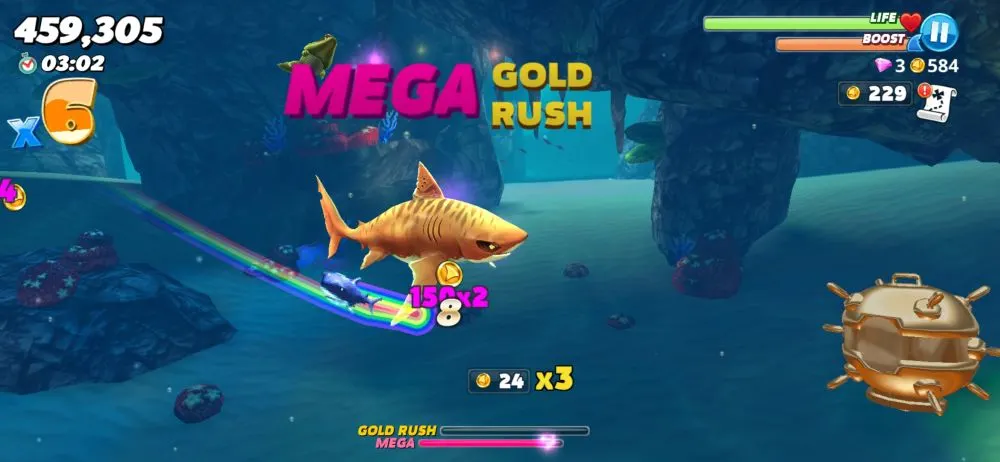 hungry shark world mega gold rush