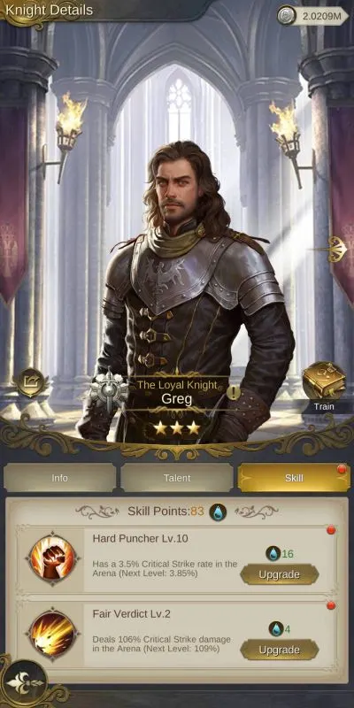king's choice knight upgrades