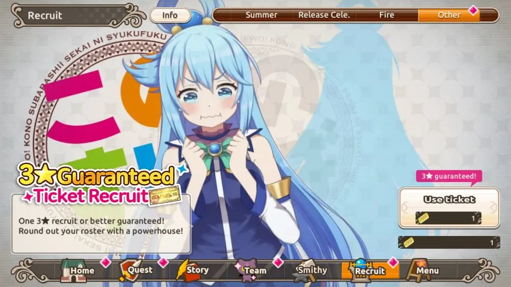konosuba fantastic days useless aqua