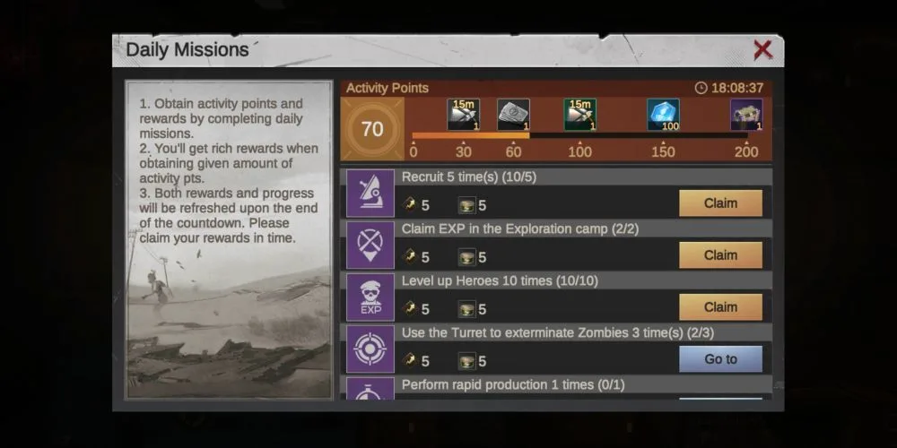 last fortress underground daily missions