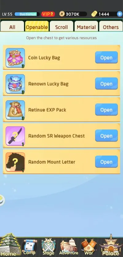 opening chest in lost paradise waifu connect