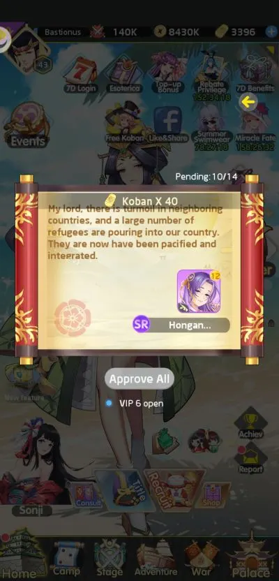 kingdom management in lost in paradise waifu connect