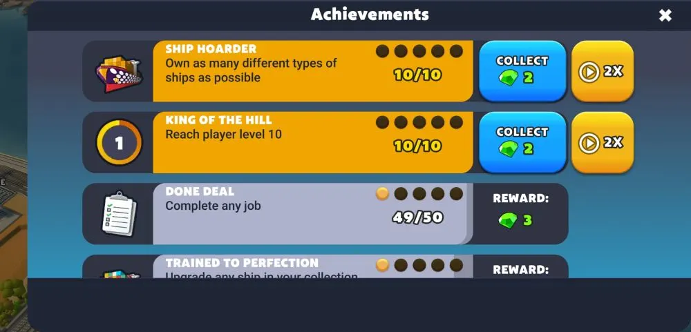 port city ship tycoon achievements