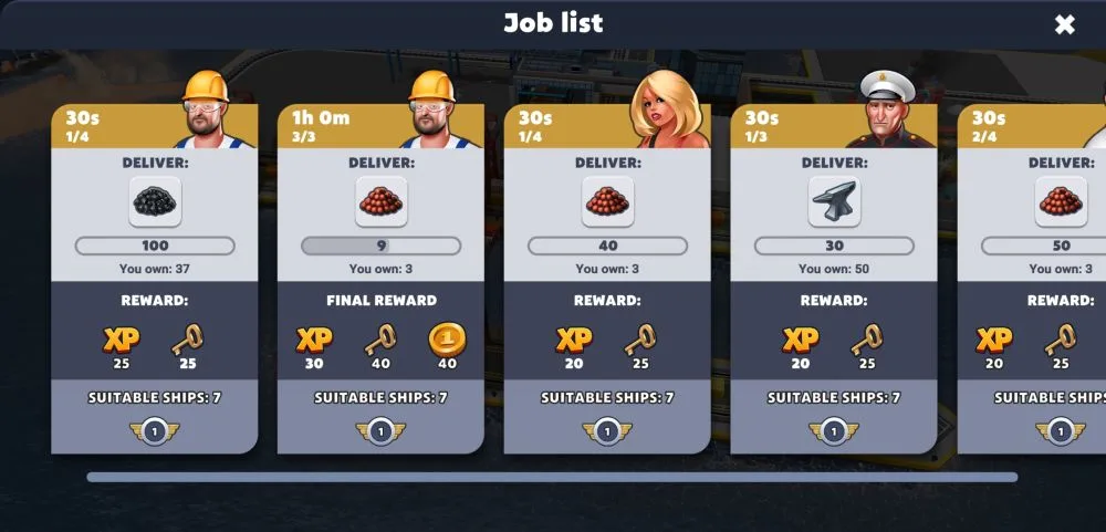 port city ship tycoon job list