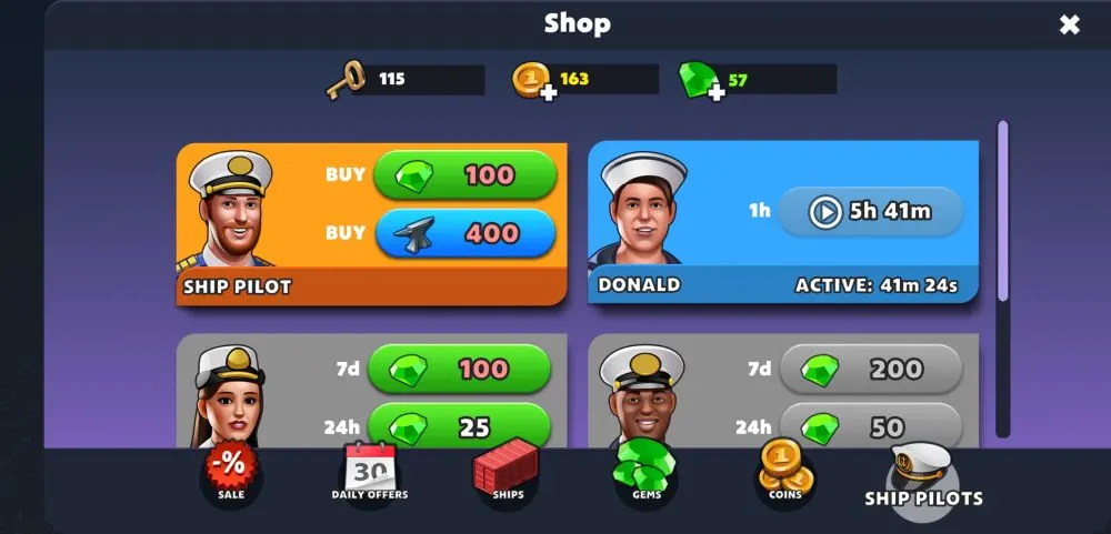 recruiting pilots in port city ship tycoon